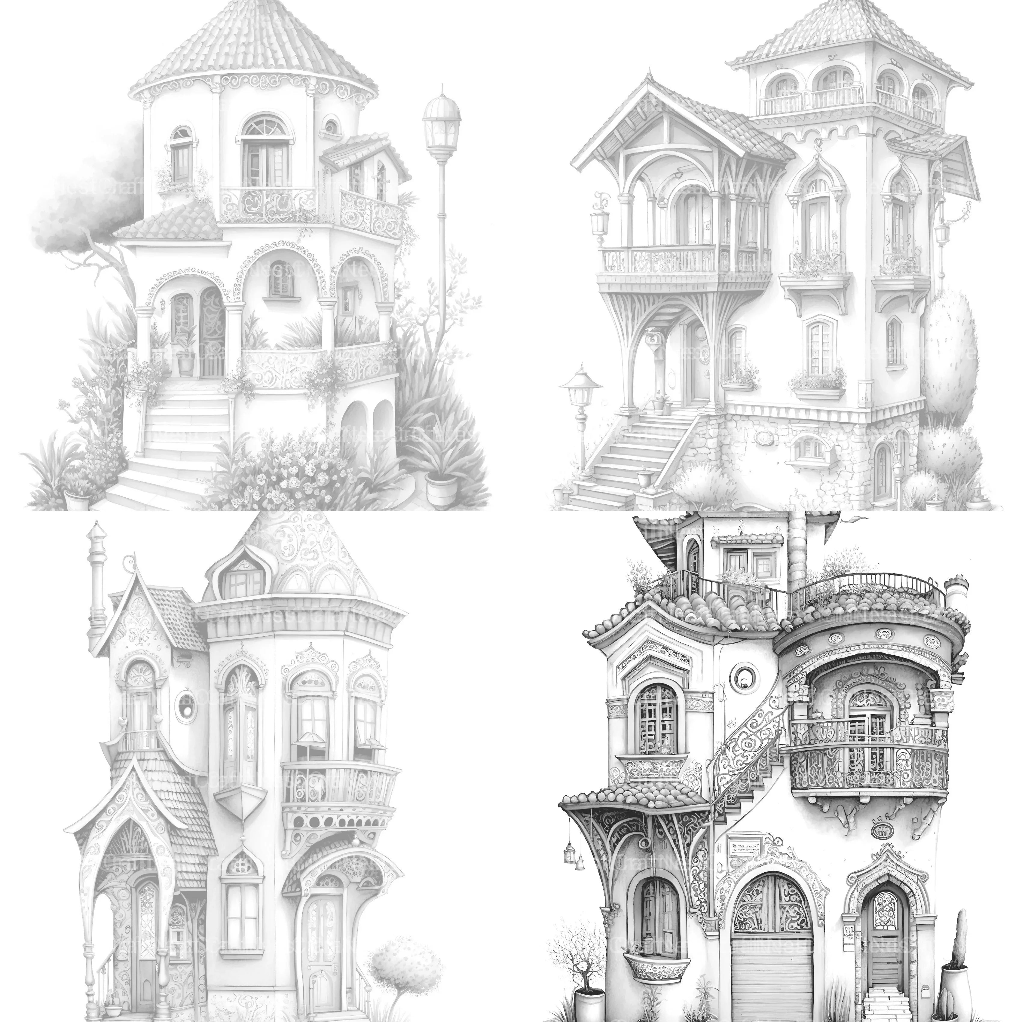 Turkish Tiny House Coloring Book - CraftNest - Digital Crafting and Art