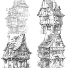 Medieval Tiny House Coloring Book - CraftNest - Digital Crafting and Art