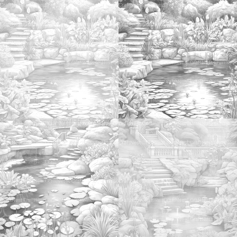 Water Garden Coloring Book - CraftNest - Digital Crafting and Art