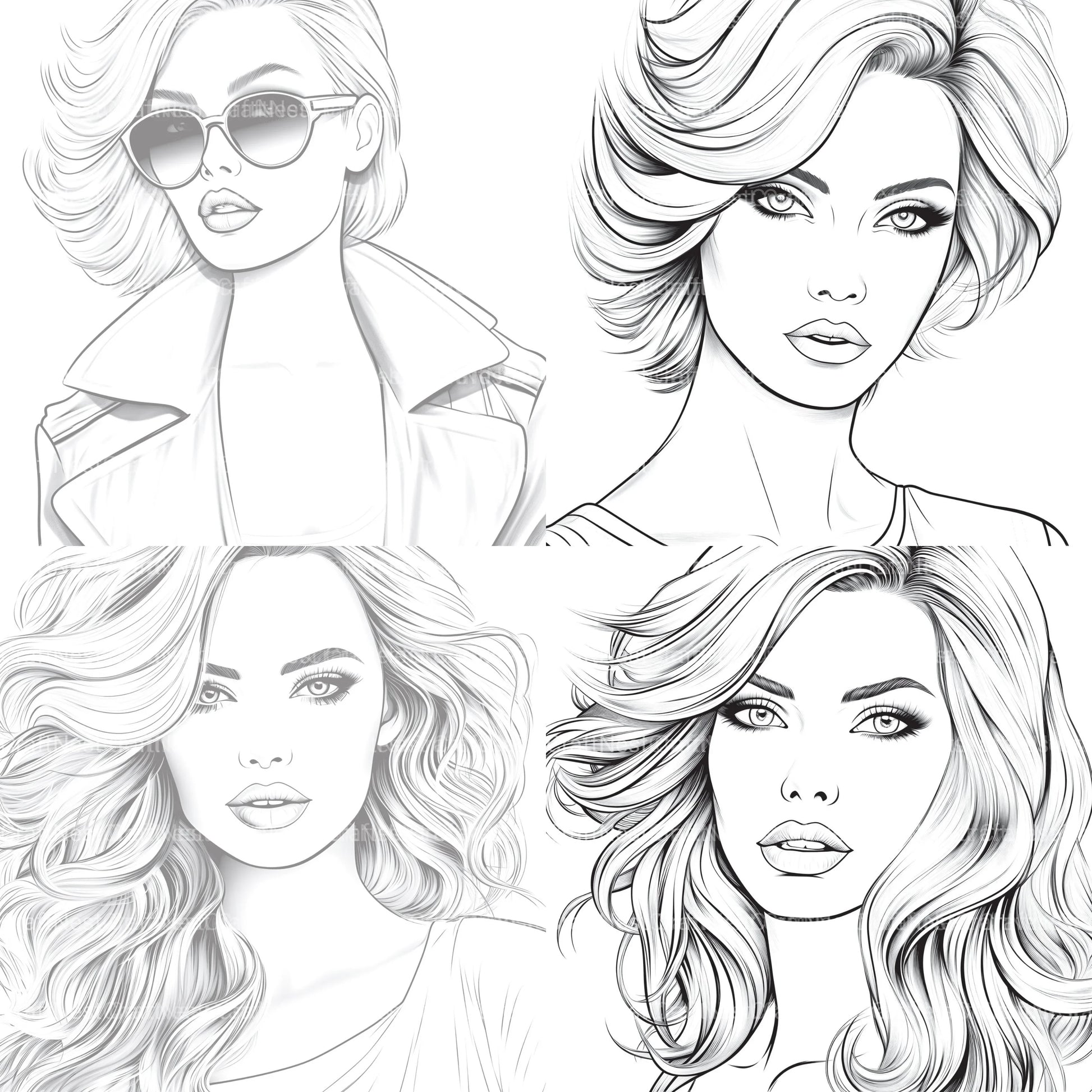 Beautiful Women Coloring Book - CraftNest - Digital Crafting and Art