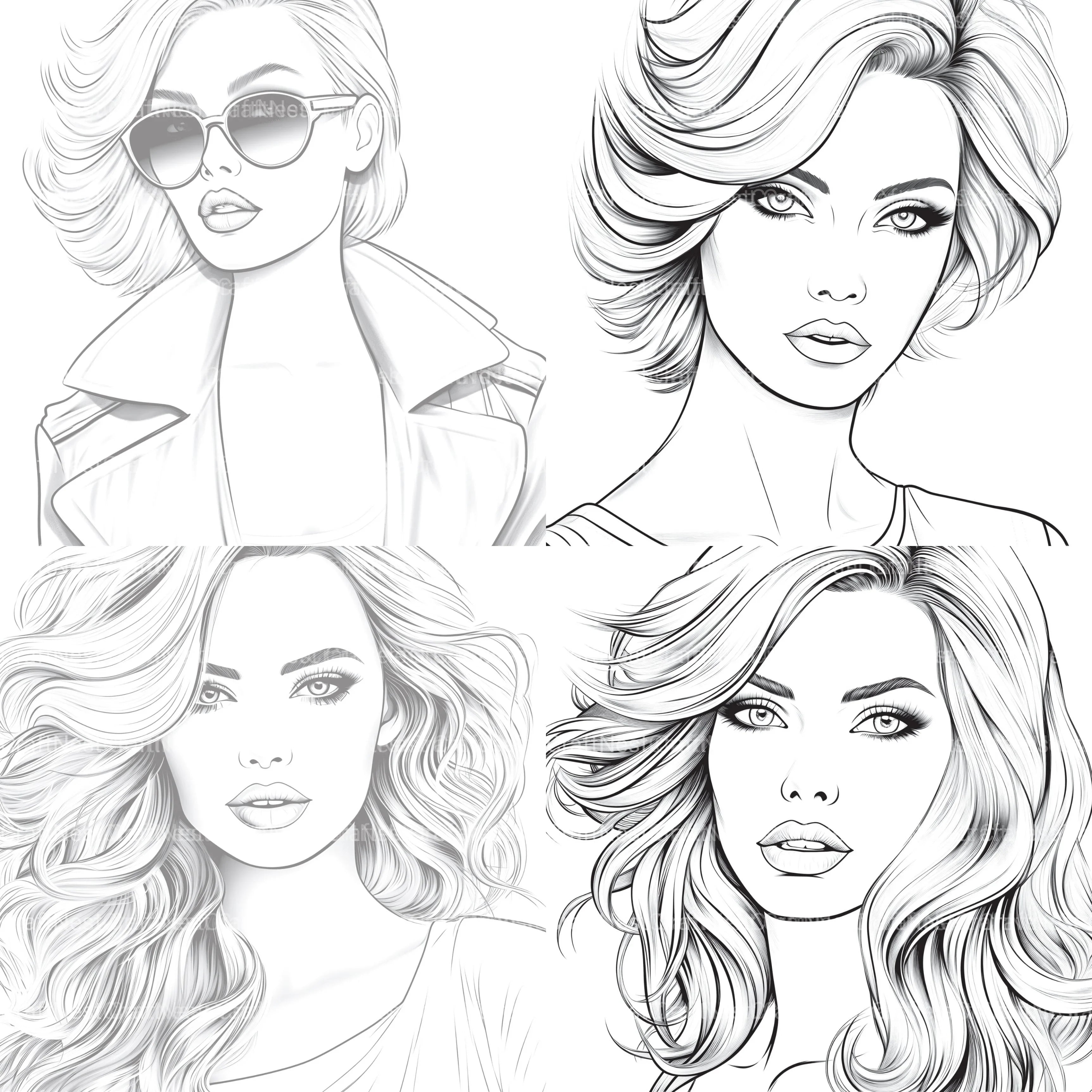 Beautiful Women Coloring Book - CraftNest - Digital Crafting and Art