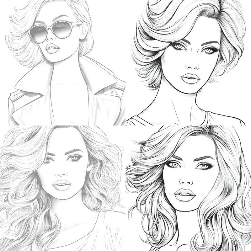 Beautiful Women Coloring Book - CraftNest - Digital Crafting and Art