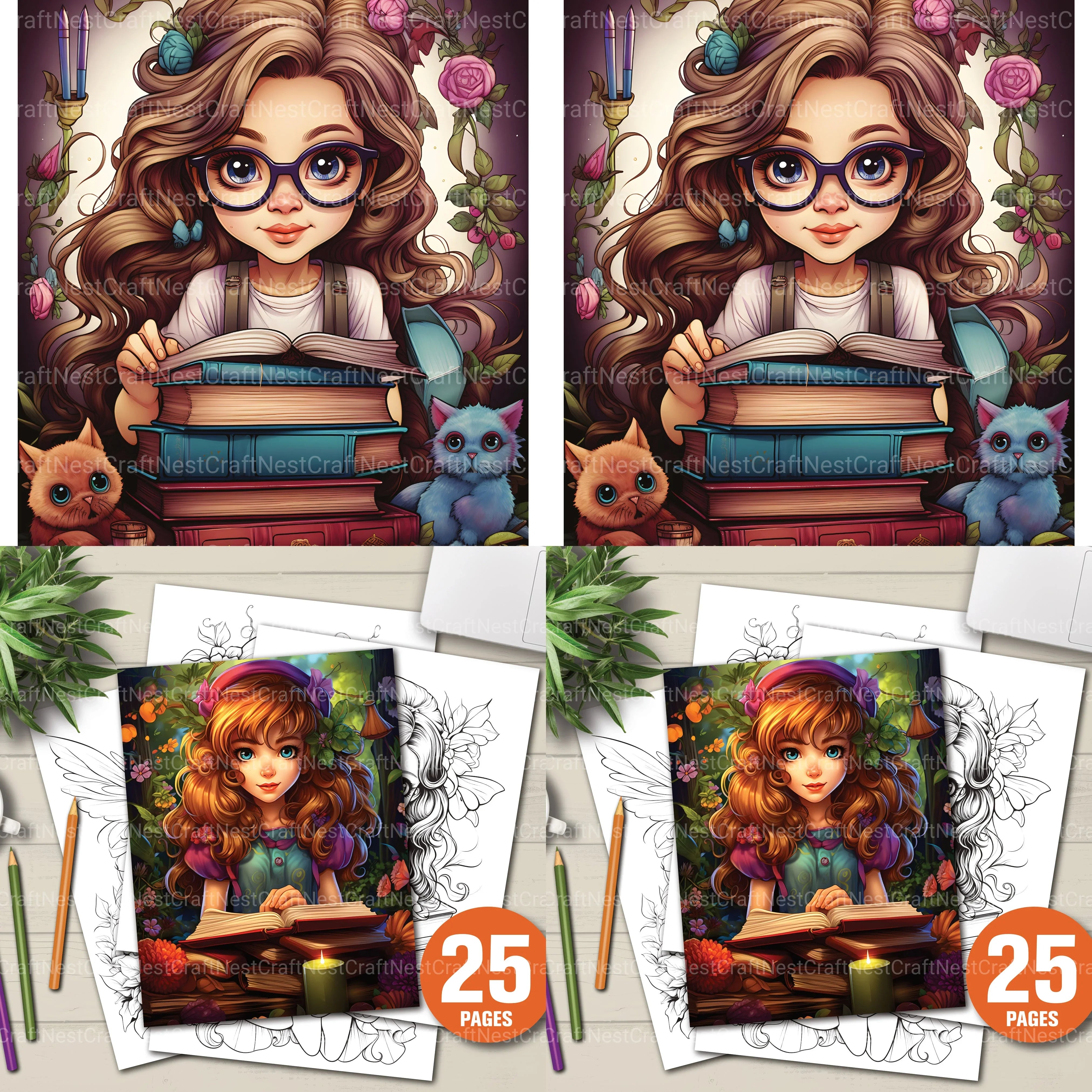 Bookworm Fairies Coloring Book