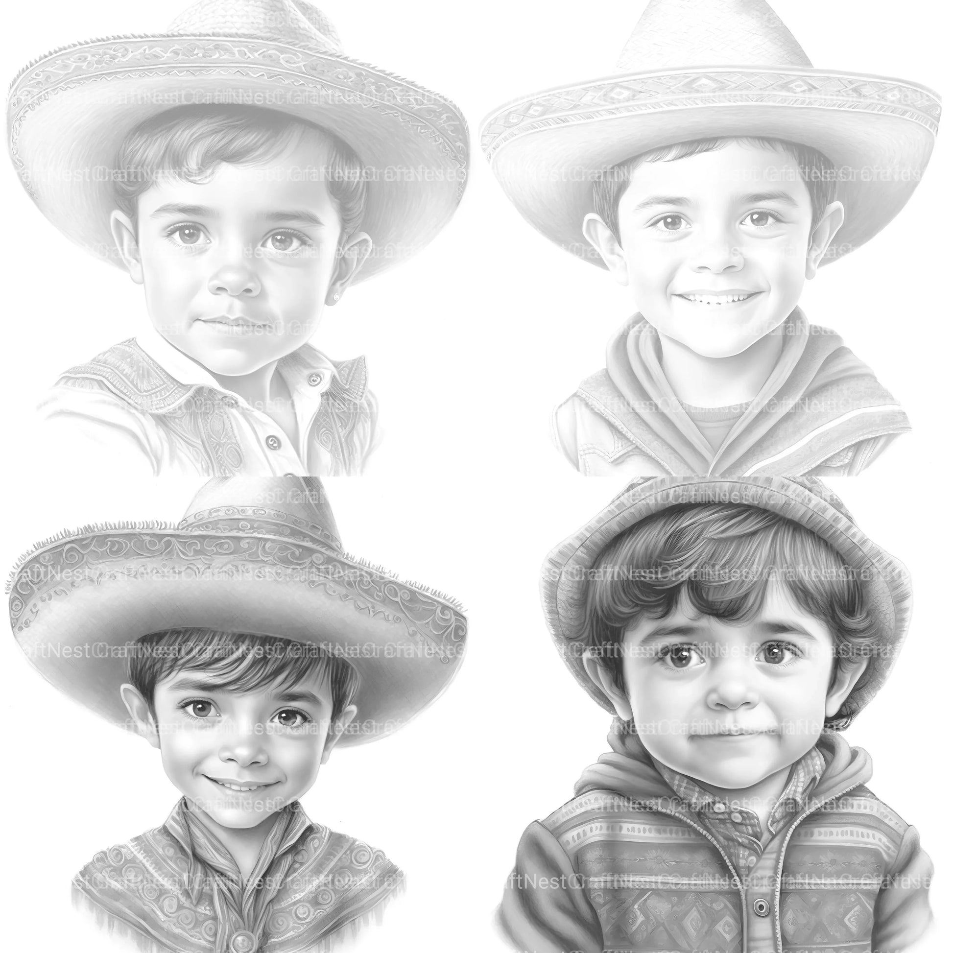 Cute Mexican Boy Coloring Book - CraftNest - Digital Crafting and Art
