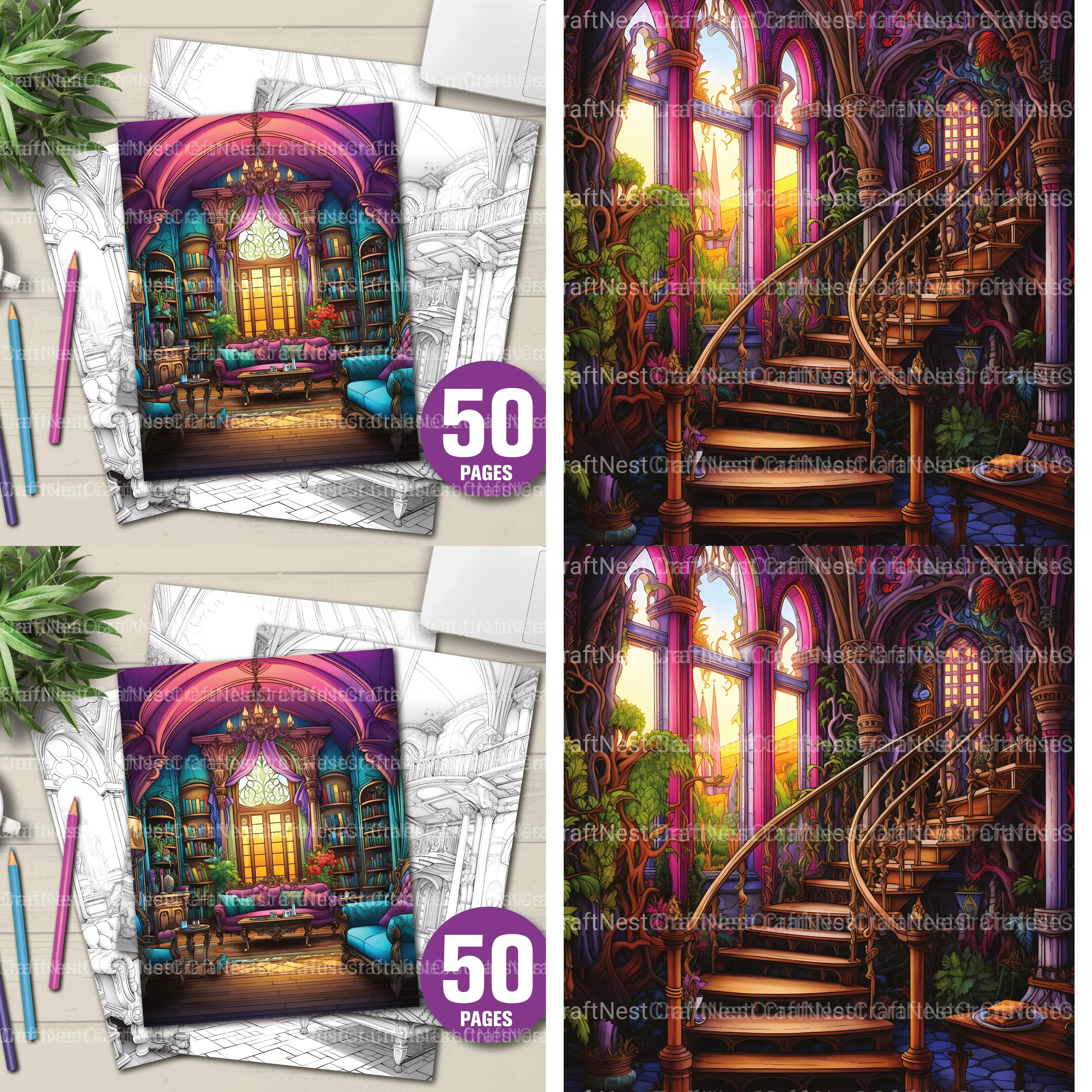 Interior Design Coloring Book