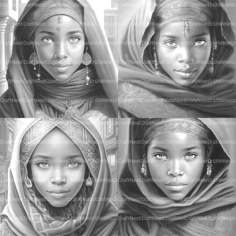 Tuareg Girl Coloring Book - CraftNest - Digital Crafting and Art