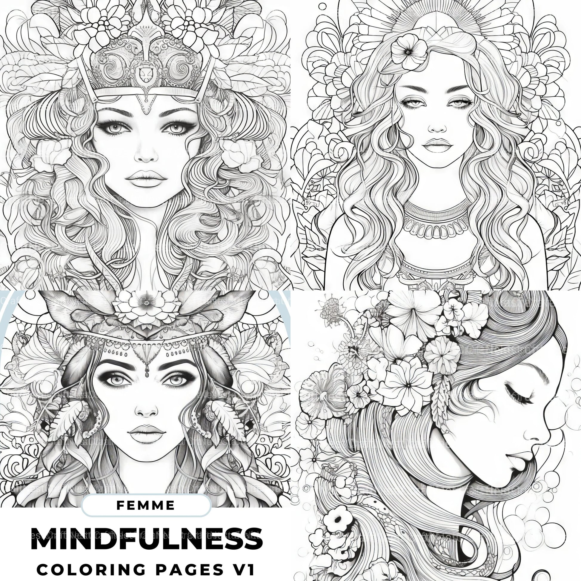 Femme Coloring Book - CraftNest - Digital Crafting and Art