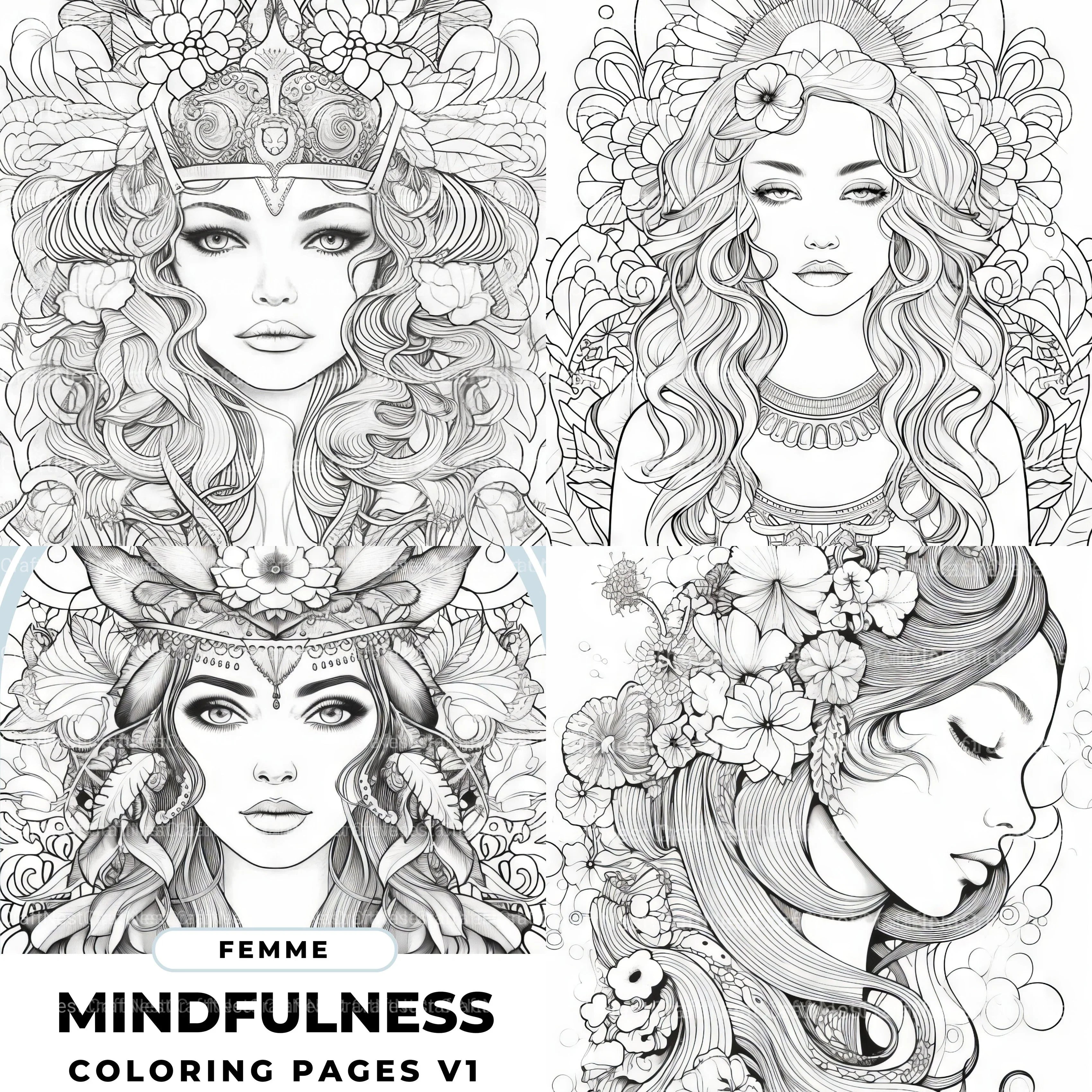 Femme Coloring Book - CraftNest - Digital Crafting and Art