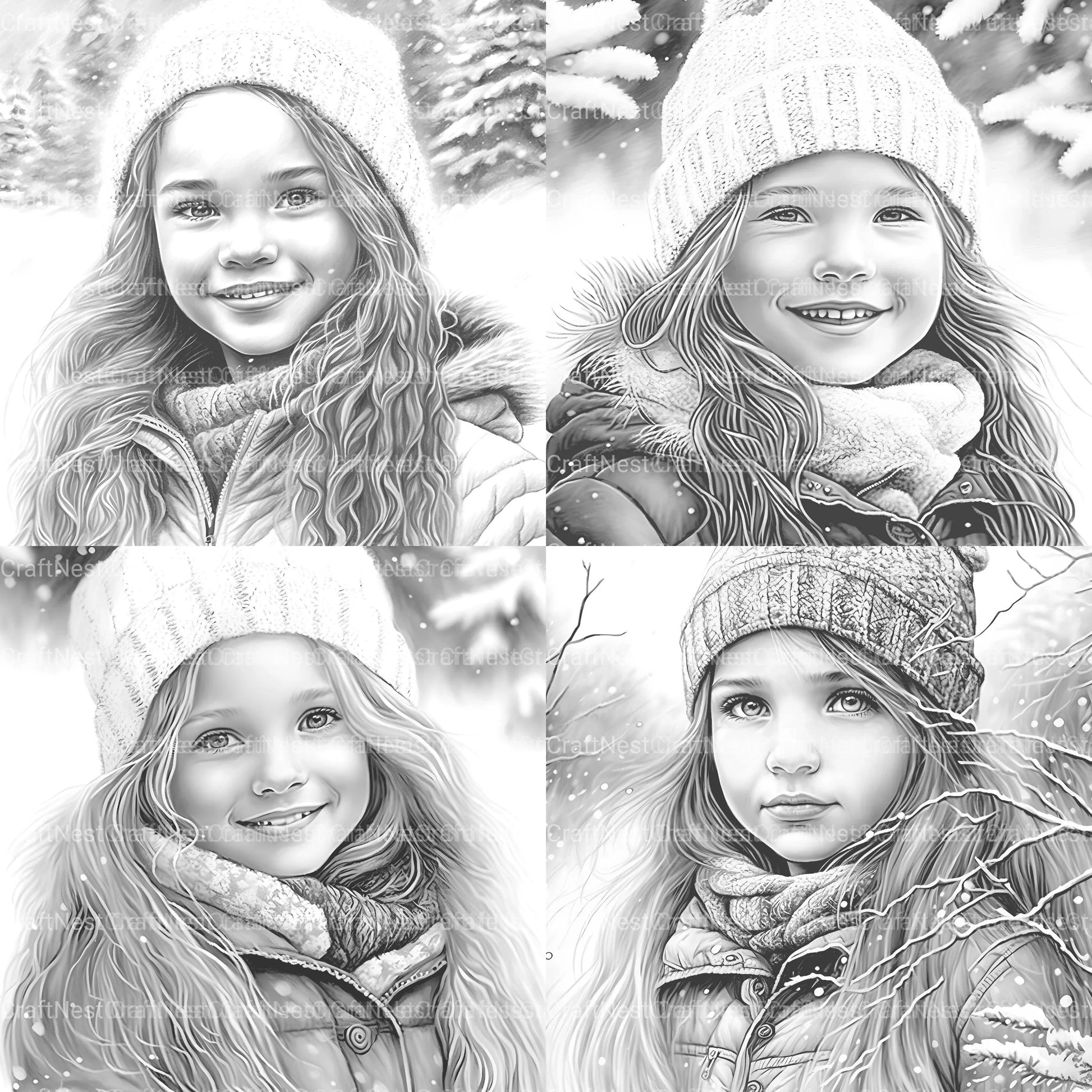 Winter Girl Coloring Book - CraftNest - Digital Crafting and Art