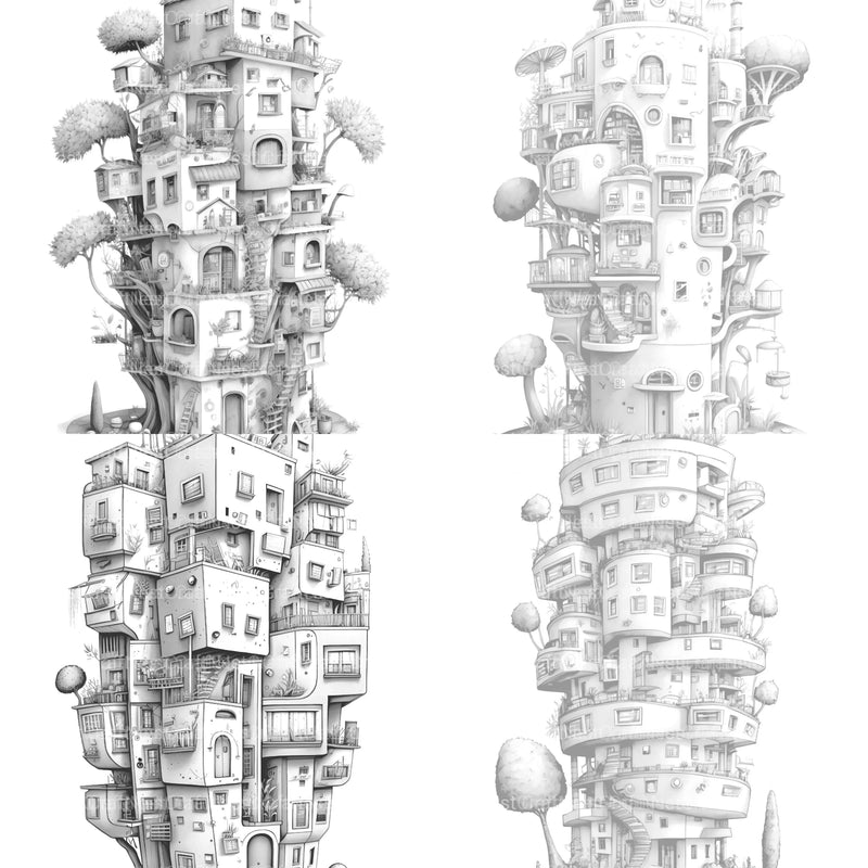 Condominium Tiny House Coloring Book - CraftNest - Digital Crafting and Art