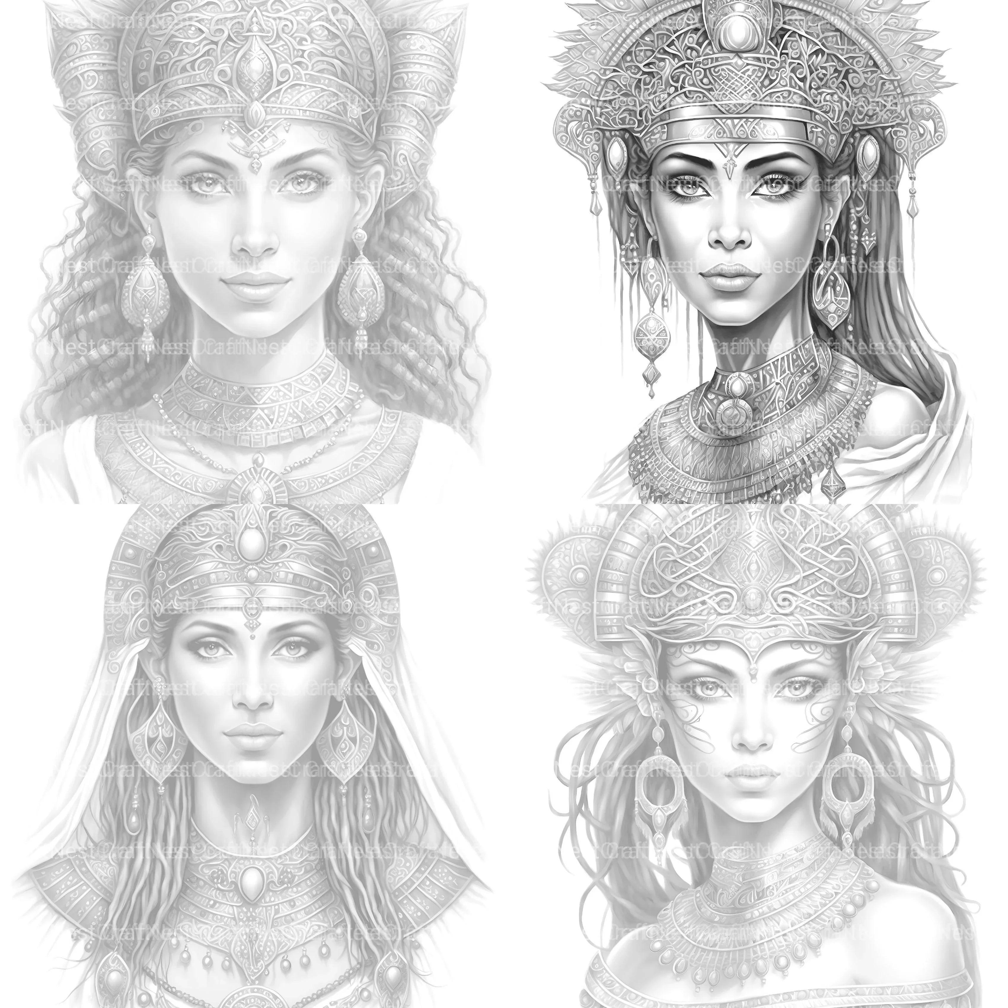 Ancient Egypt Queen Coloring Book - CraftNest - Digital Crafting and Art
