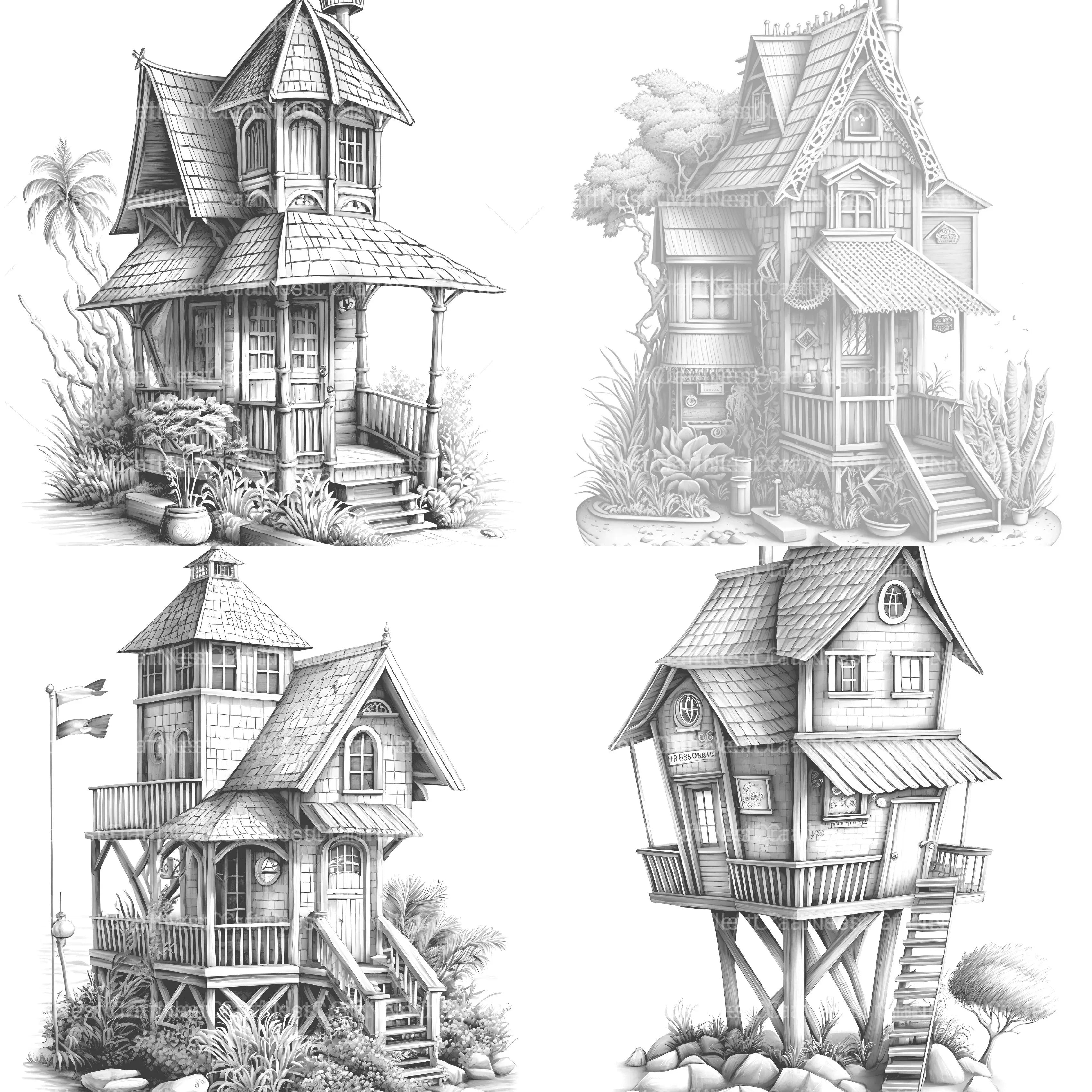 Beach House Coloring Book - CraftNest - Digital Crafting and Art