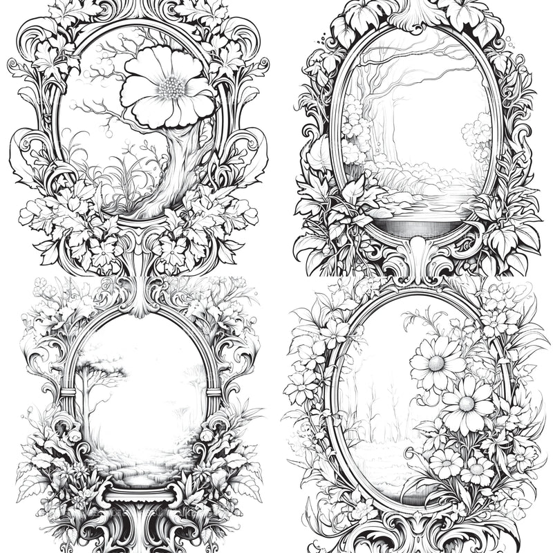 Blooming Mirror Coloring Book - CraftNest - Digital Crafting and Art