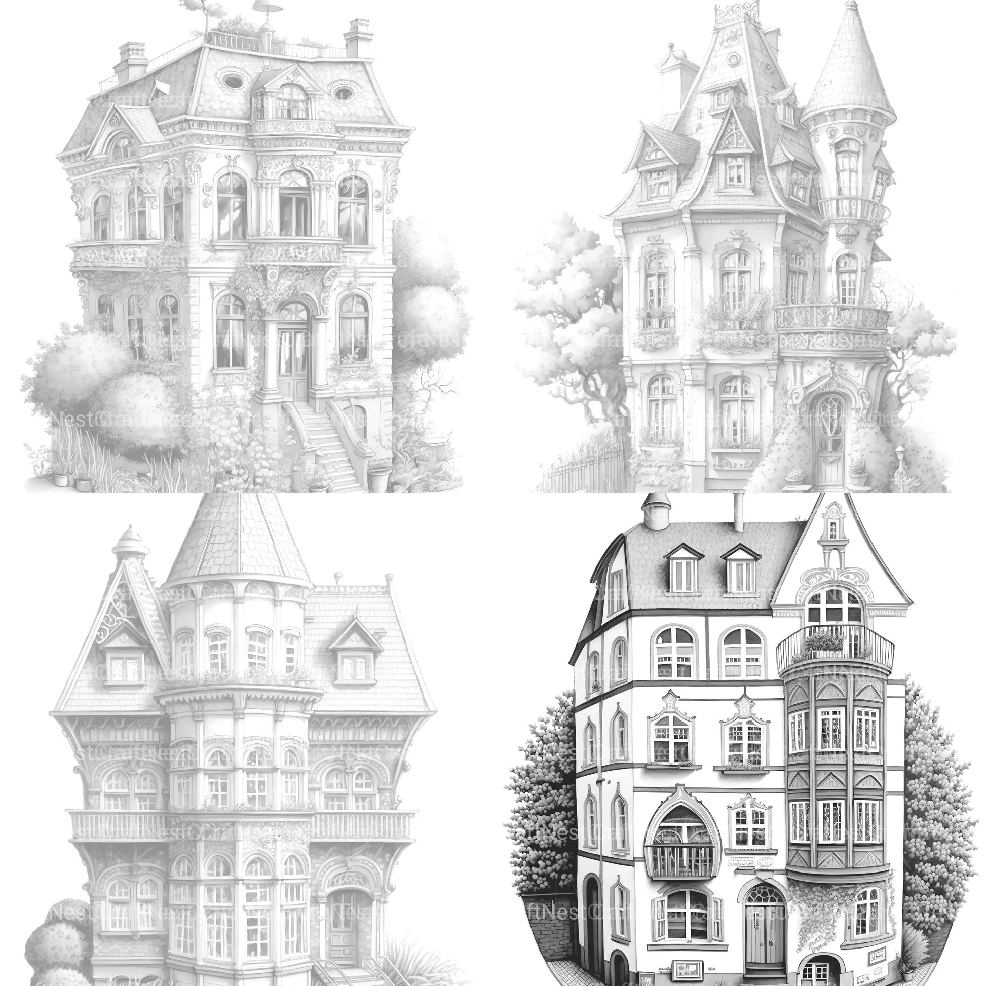 German Tiny House Coloring Book - CraftNest - Digital Crafting and Art