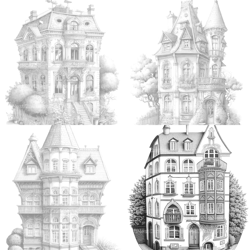 German Tiny House Coloring Book - CraftNest - Digital Crafting and Art