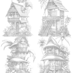 Hawaiian Tiny House Coloring Book - CraftNest - Digital Crafting and Art