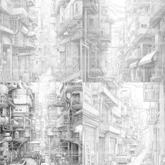 Cyberpunk Street Coloring Book - CraftNest - Digital Crafting and Art