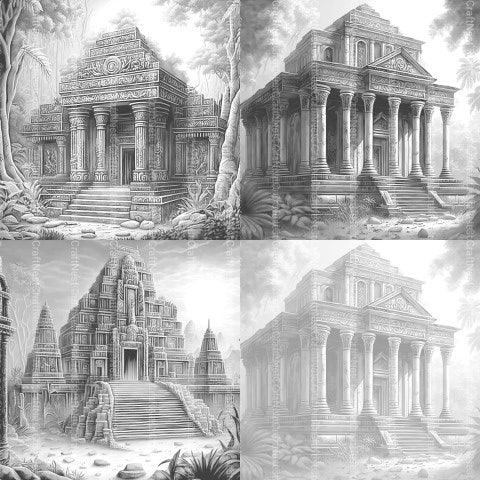 Lost Temples Coloring Book - CraftNest - Digital Crafting and Art