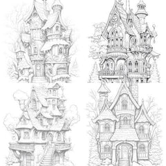 Winter Houses Coloring Book - CraftNest - Digital Crafting and Art