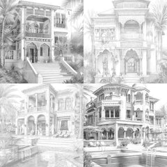 Arabian Villas Coloring Book - CraftNest - Digital Crafting and Art