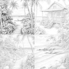 Tropical Beach Coloring Book - CraftNest - Digital Crafting and Art