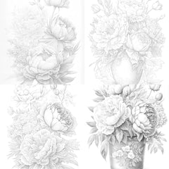 Peony Flower Coloring Book - CraftNest - Digital Crafting and Art