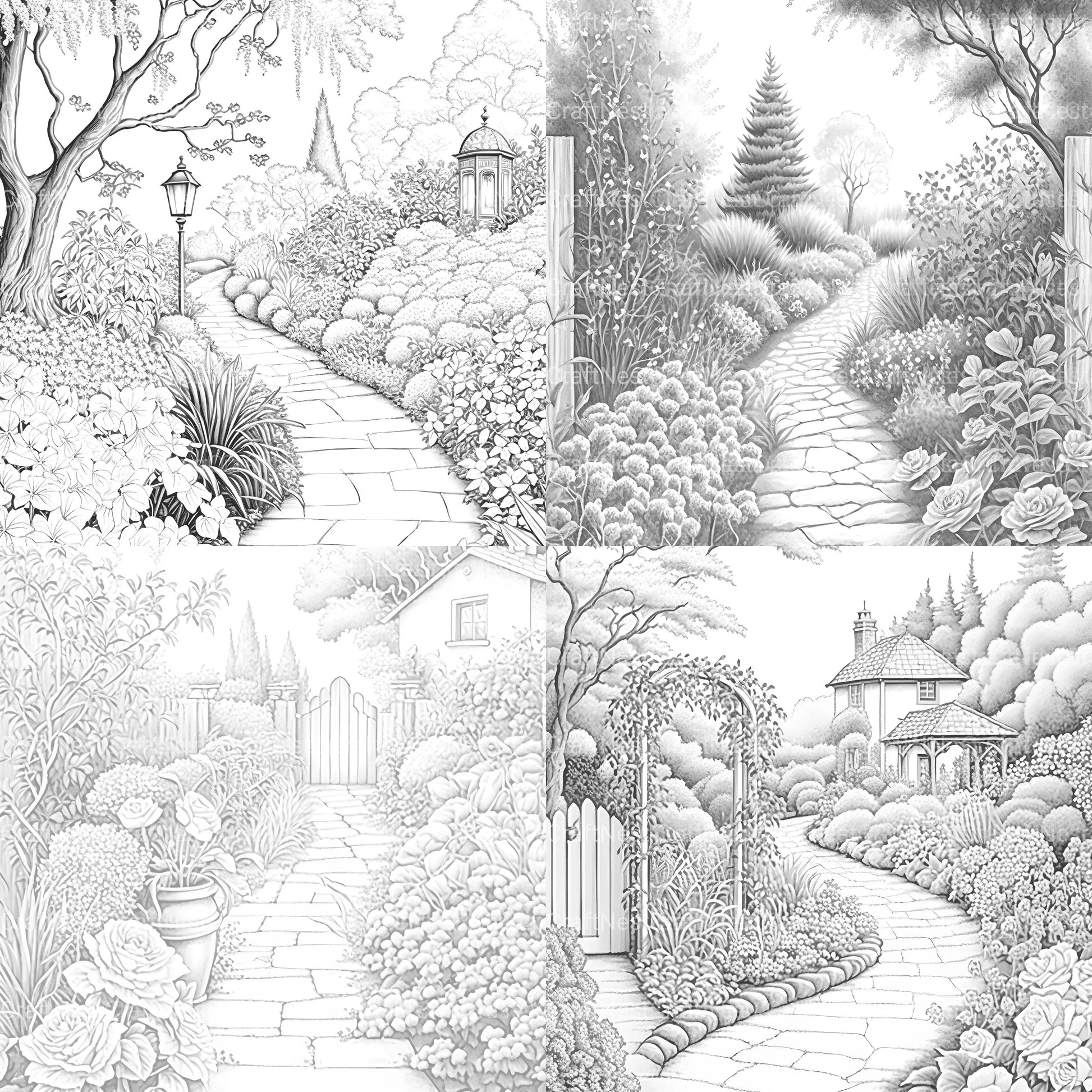 Garden Path Coloring Book - CraftNest - Digital Crafting and Art
