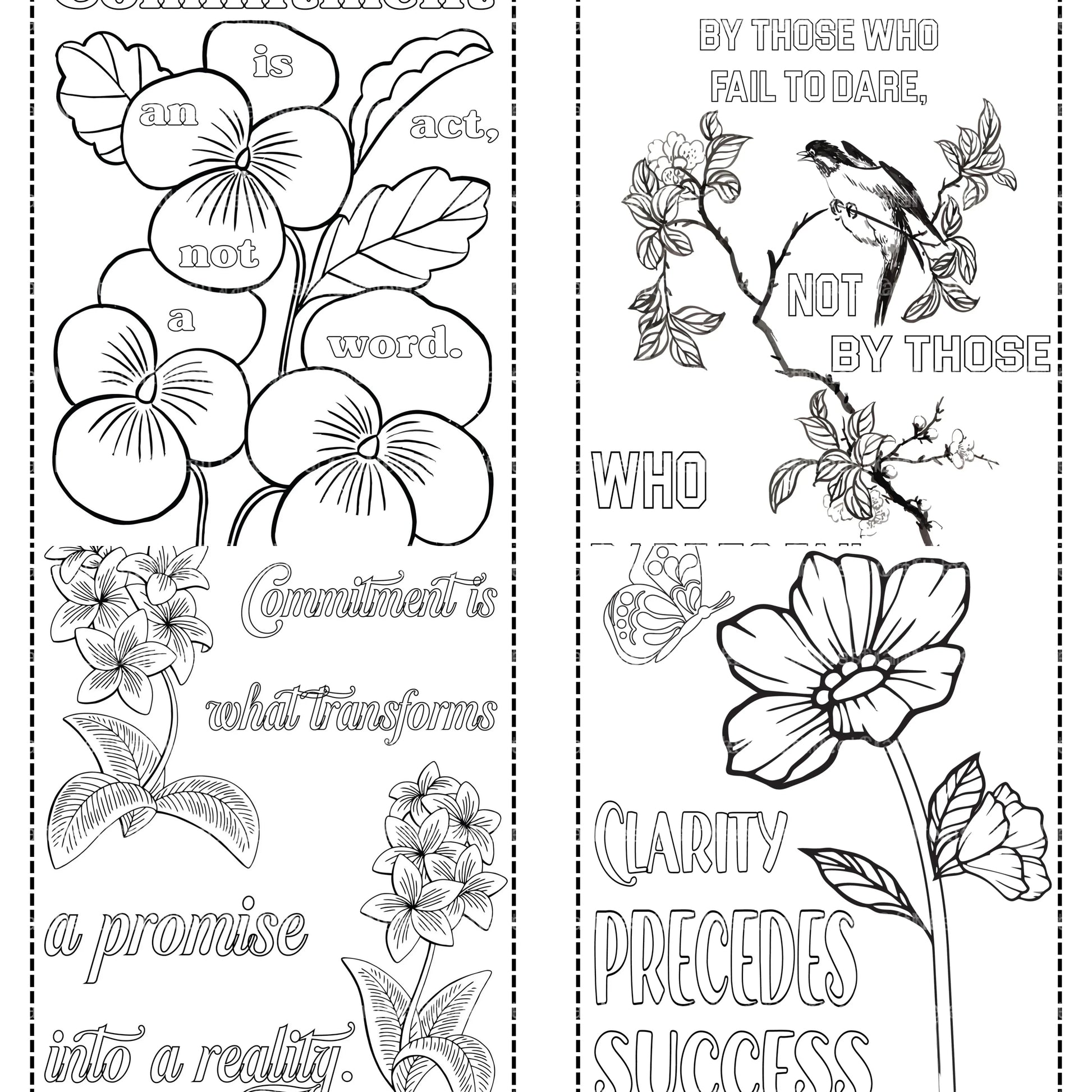 Motivational Quotes Coloring Book - CraftNest - Digital Crafting and Art