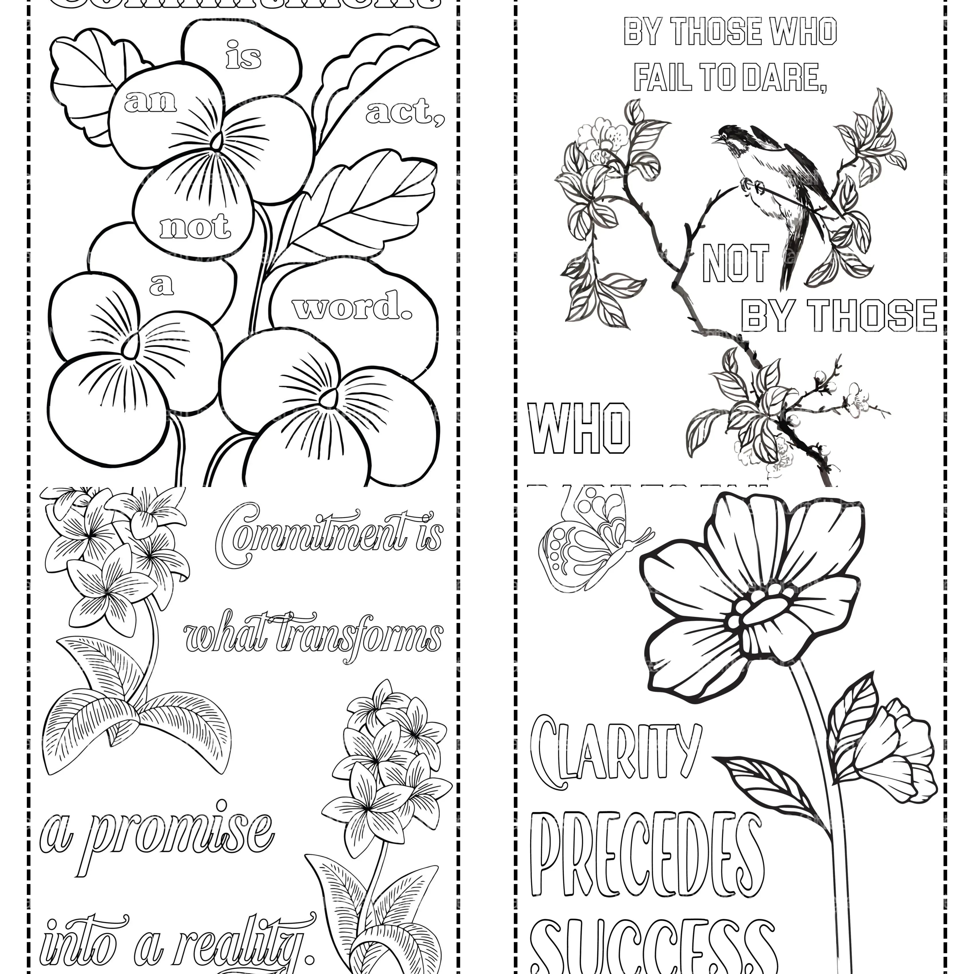 Motivational Quotes Coloring Book - CraftNest - Digital Crafting and Art