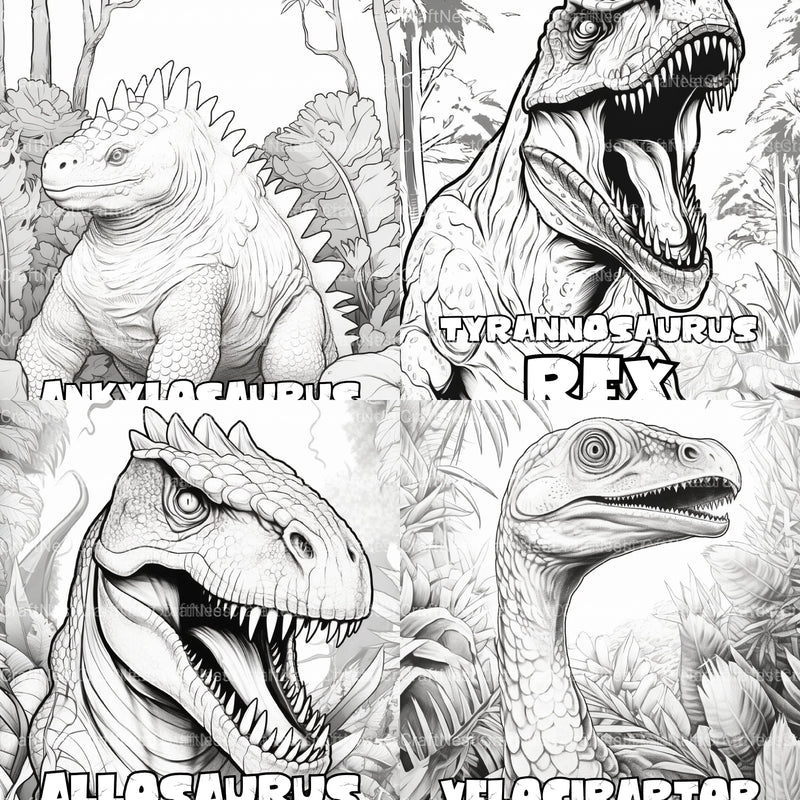 Kids Dinosaur Adventure Coloring Book - CraftNest - Digital Crafting and Art