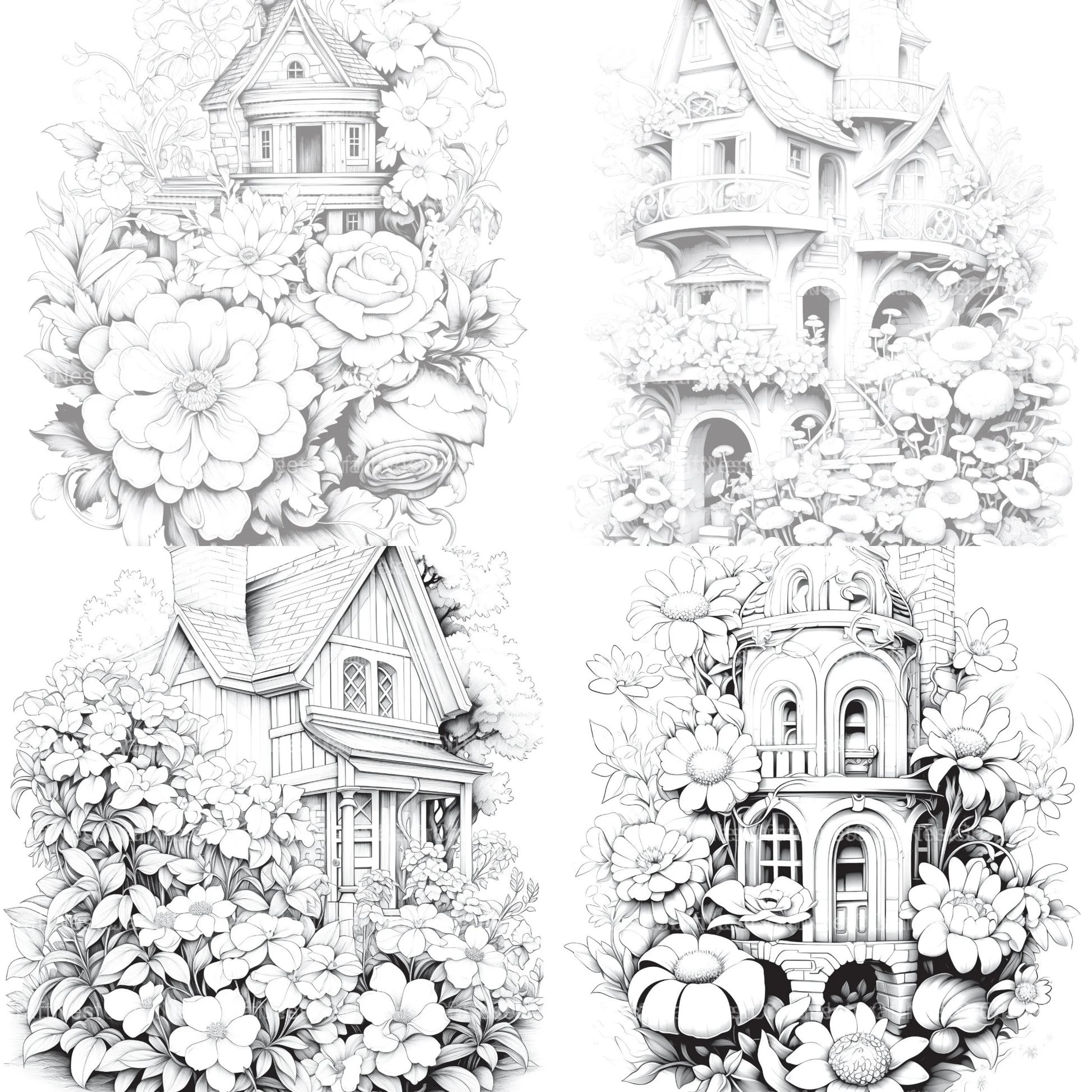 Blooming House Coloring Book - CraftNest - Digital Crafting and Art