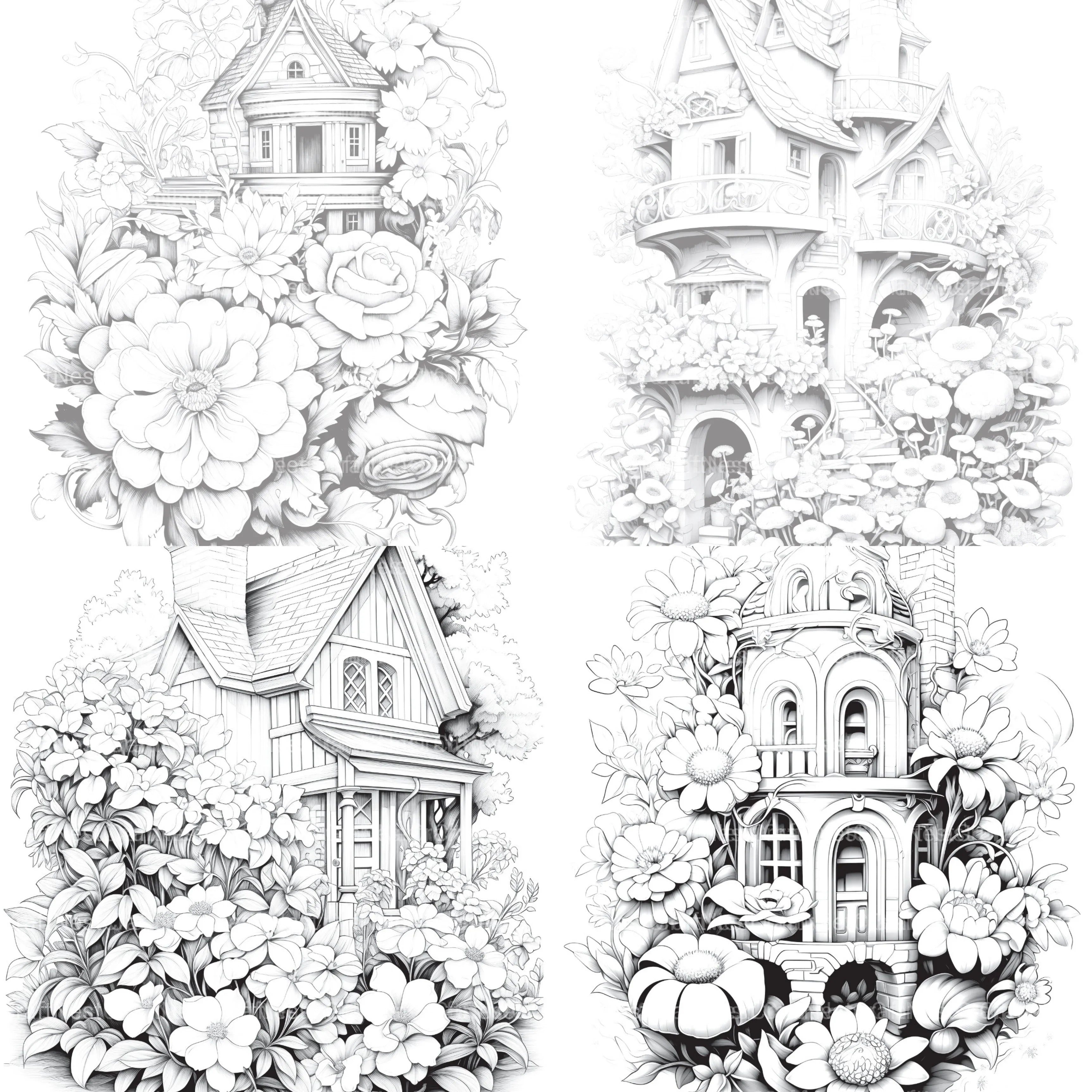 Blooming House Coloring Book - CraftNest - Digital Crafting and Art