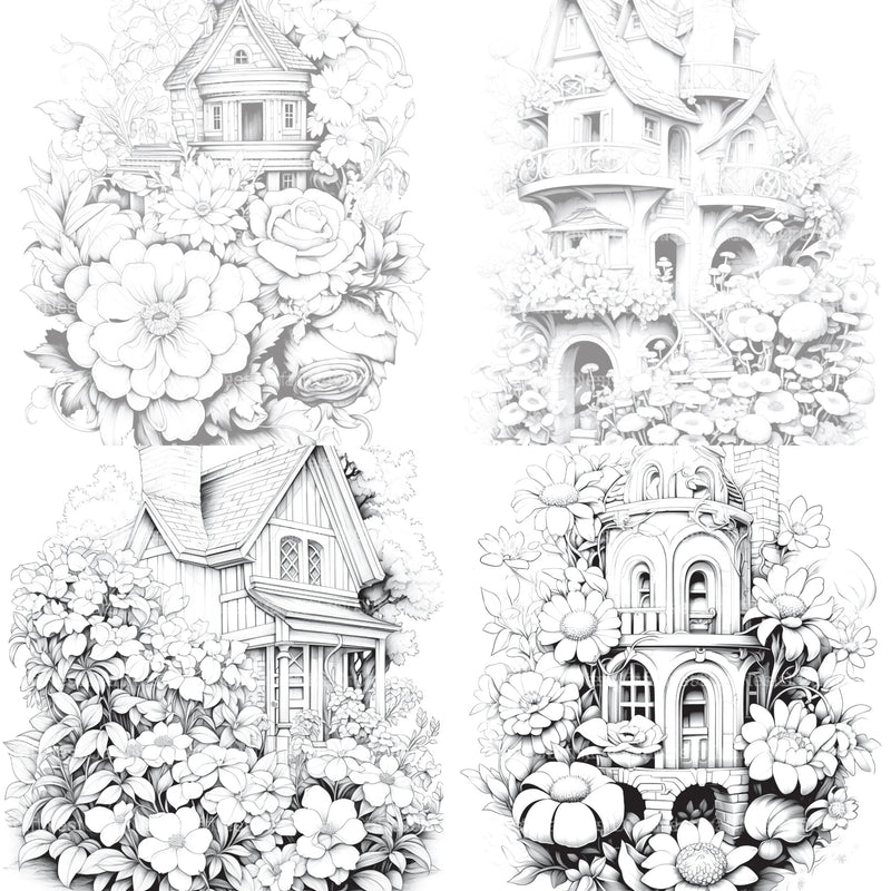 Blooming House Coloring Book - CraftNest - Digital Crafting and Art