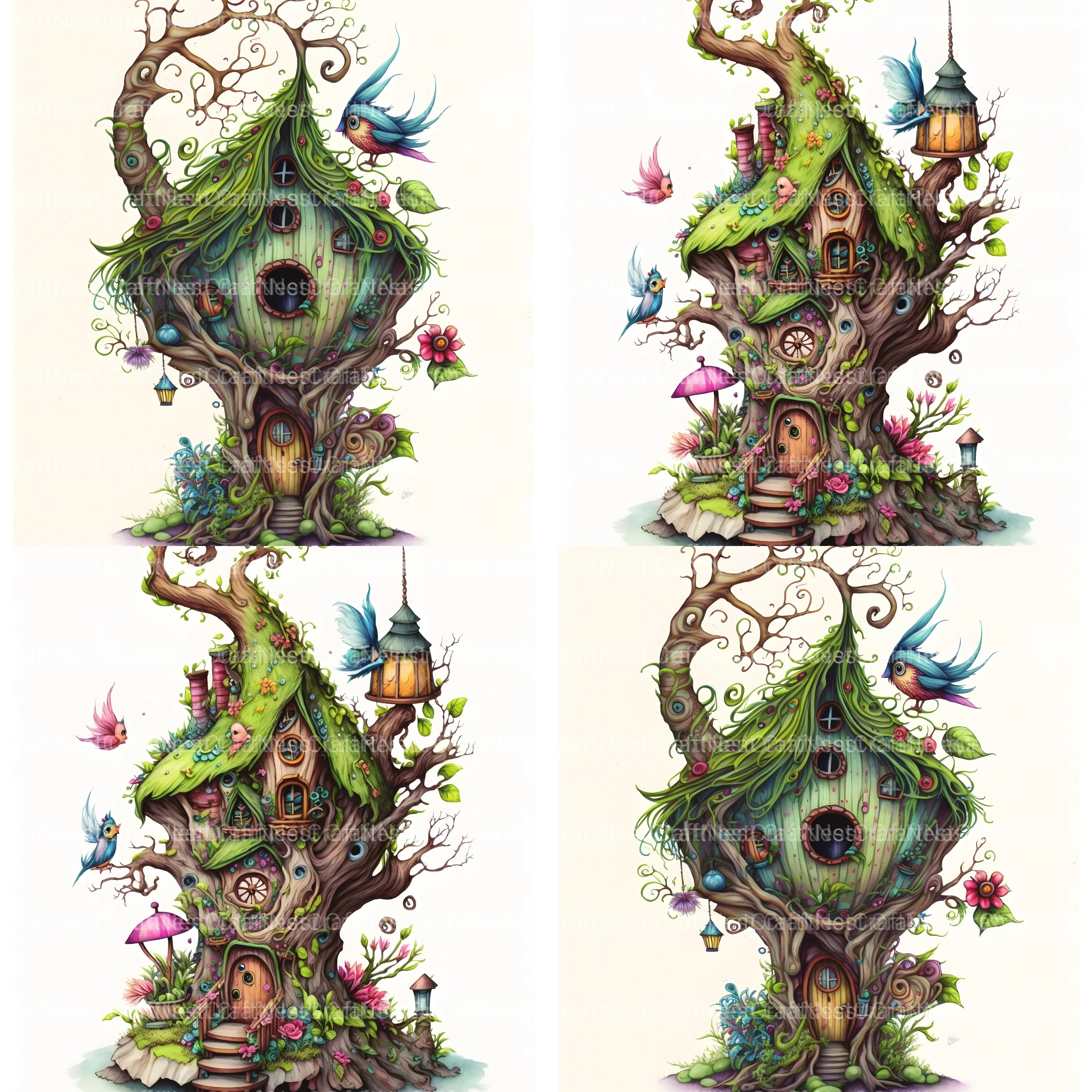 Fairy Bird Houses Coloring Book - CraftNest - Digital Crafting and Art