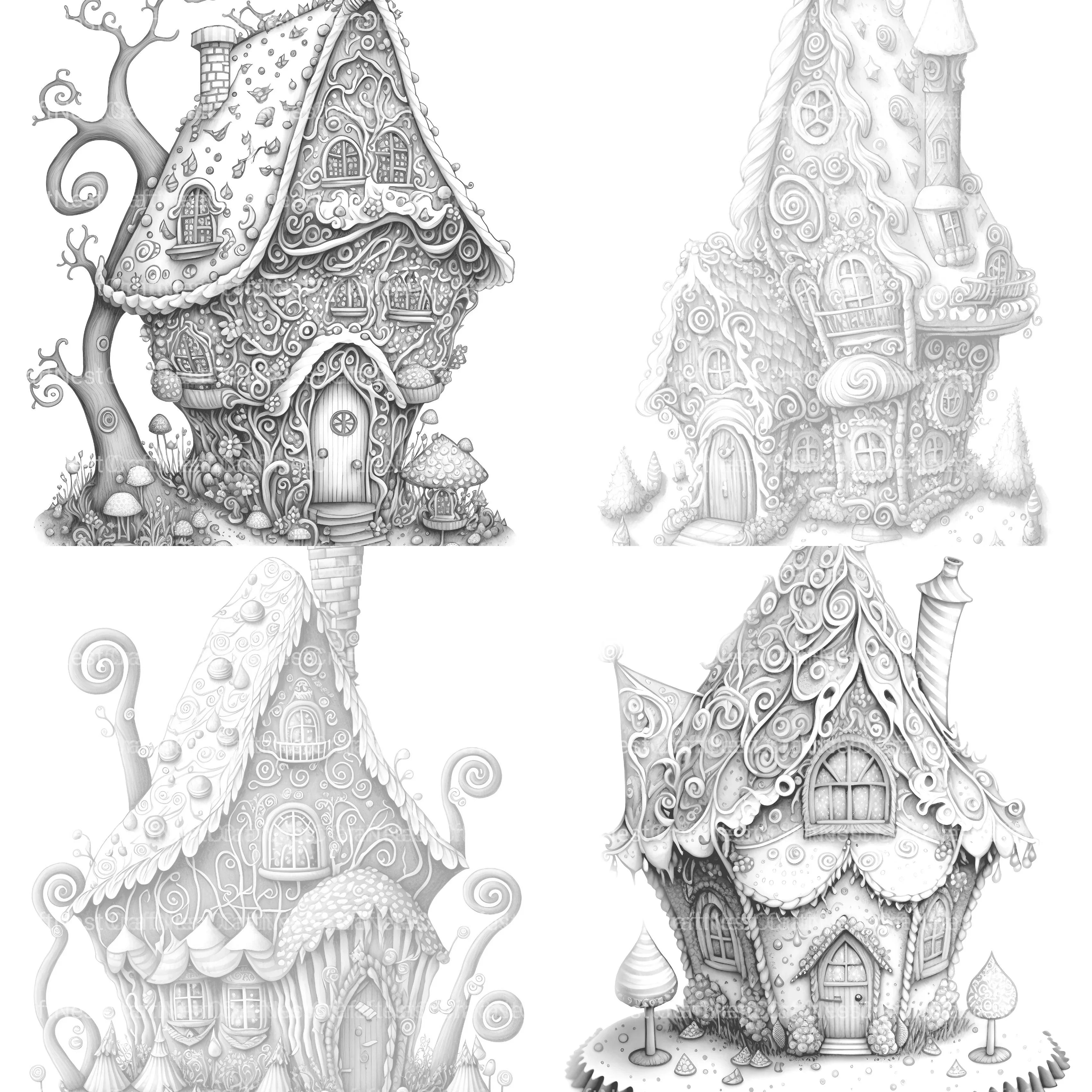 Gingerbread Fairy House Coloring Book - CraftNest - Digital Crafting and Art