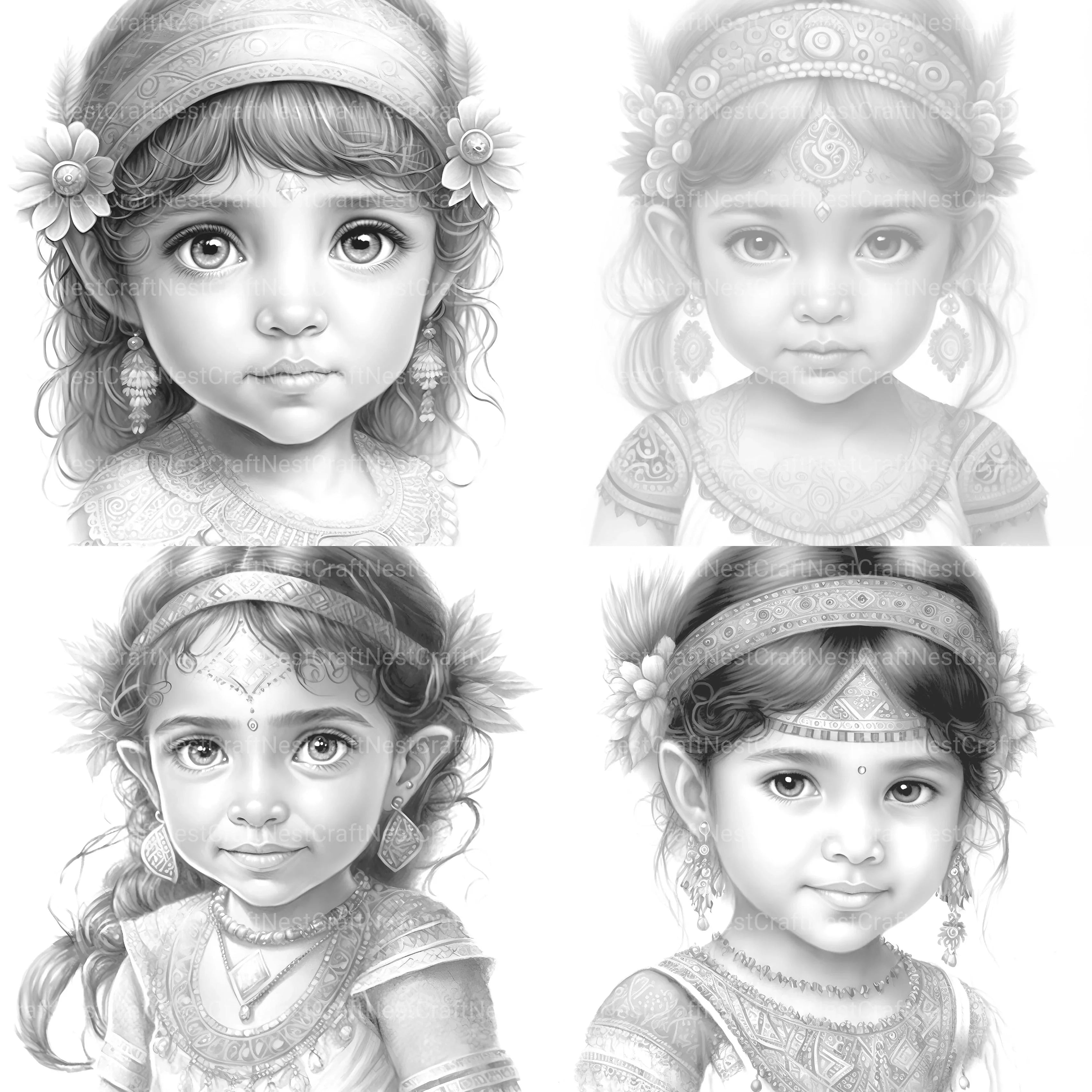 Cute Maya Girl Coloring Book - CraftNest - Digital Crafting and Art
