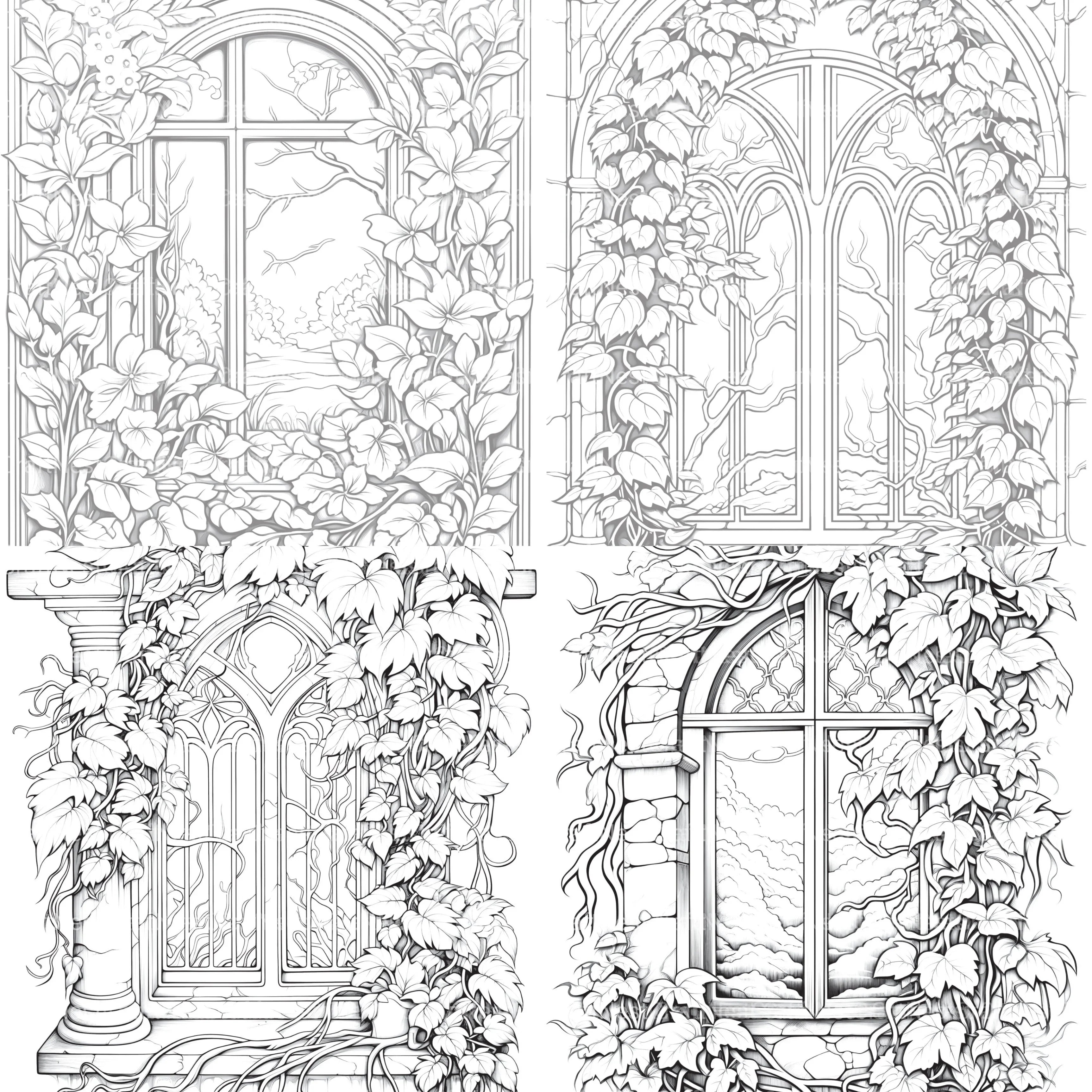 Blooming Window Coloring Book - CraftNest - Digital Crafting and Art