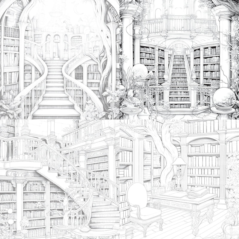 Enchanted Library Coloring Book - CraftNest - Digital Crafting and Art