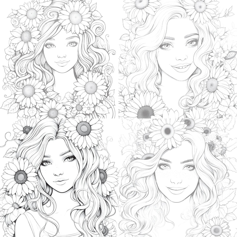 Venetian Carnival Woman Coloring Book - CraftNest - Digital Crafting and Art