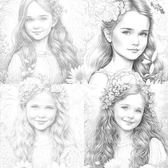 Flower Girl Coloring Book - CraftNest - Digital Crafting and Art