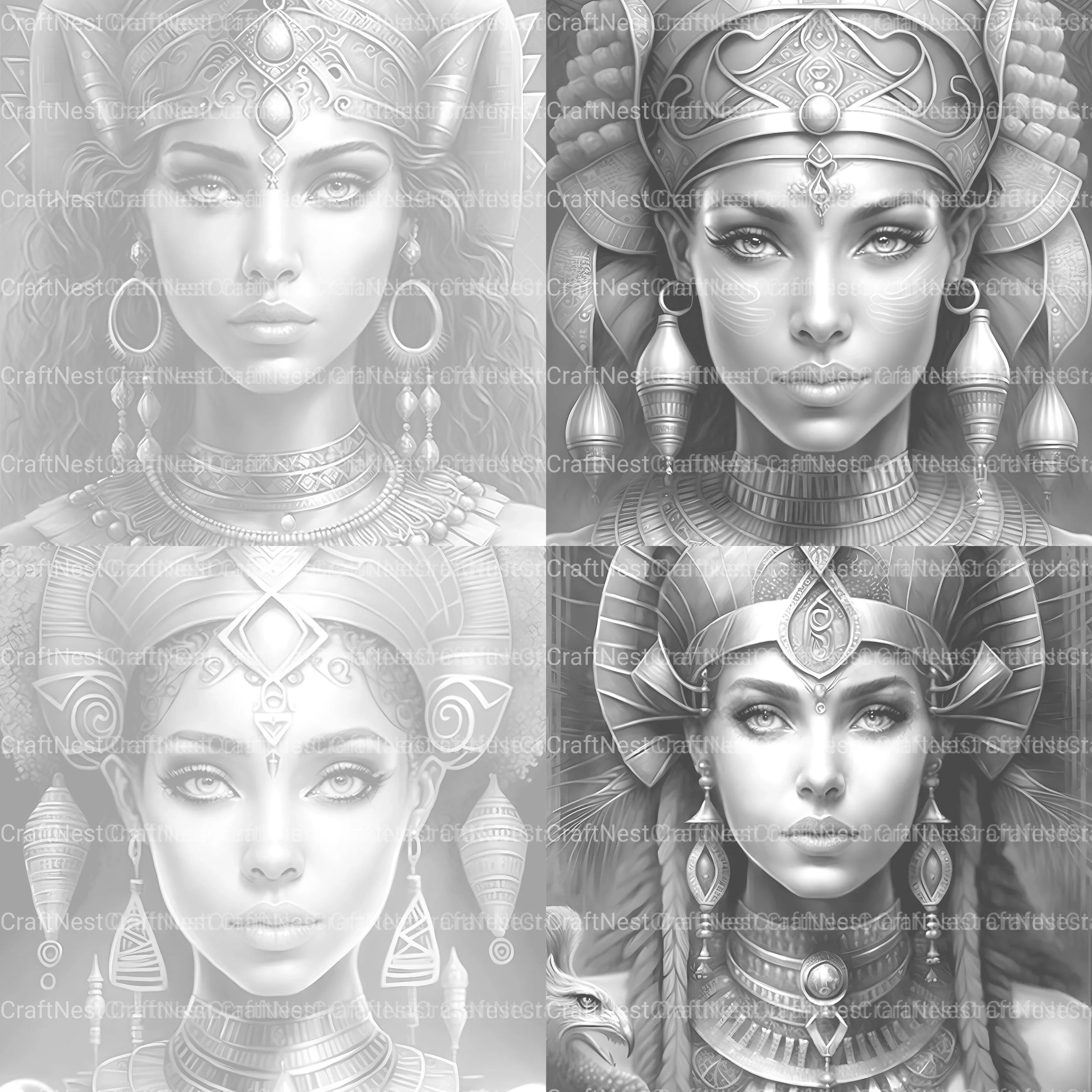 Ancient Egypt Queen Coloring Book 2 - CraftNest - Digital Crafting and Art
