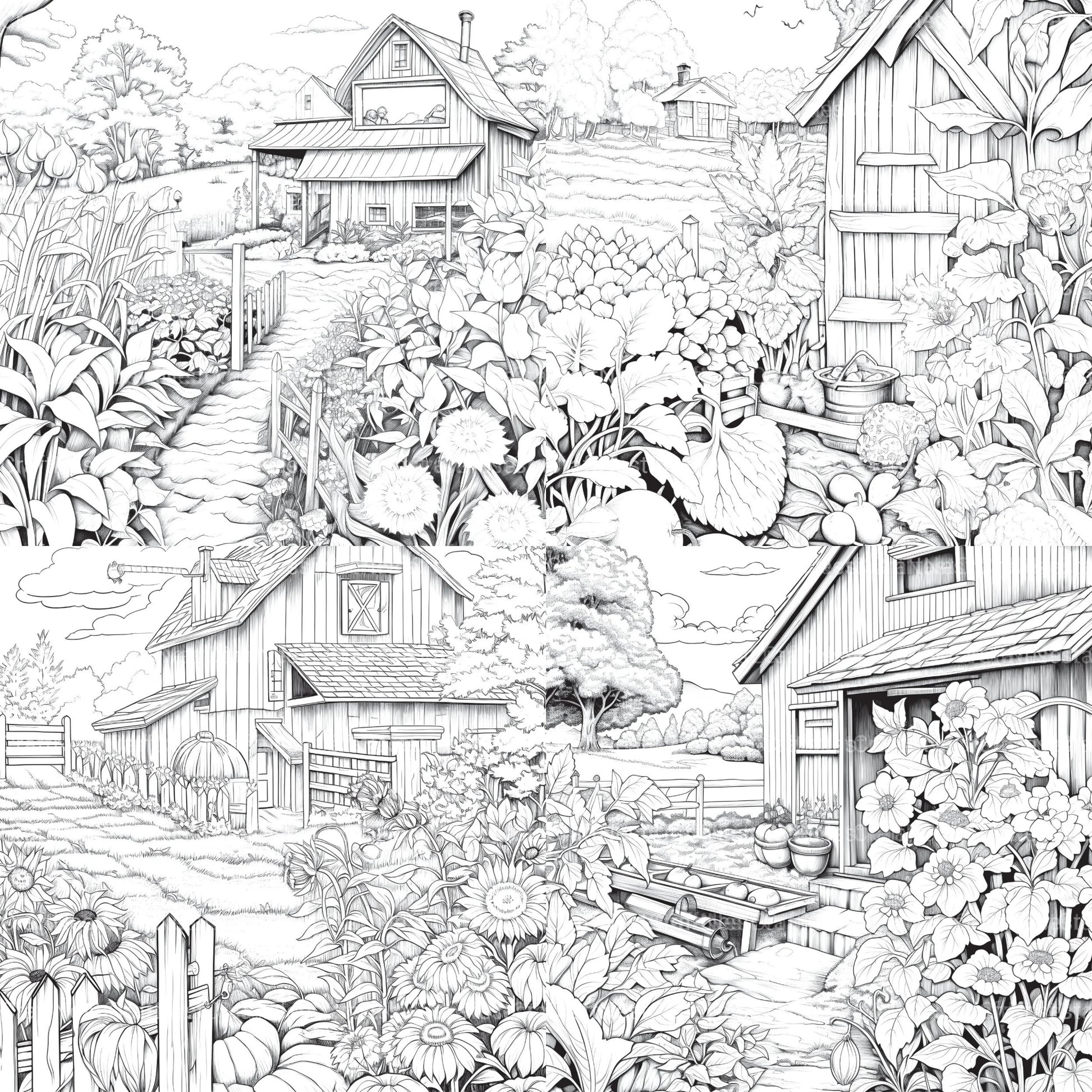 Farmers Garden Coloring Book 2 - CraftNest - Digital Crafting and Art