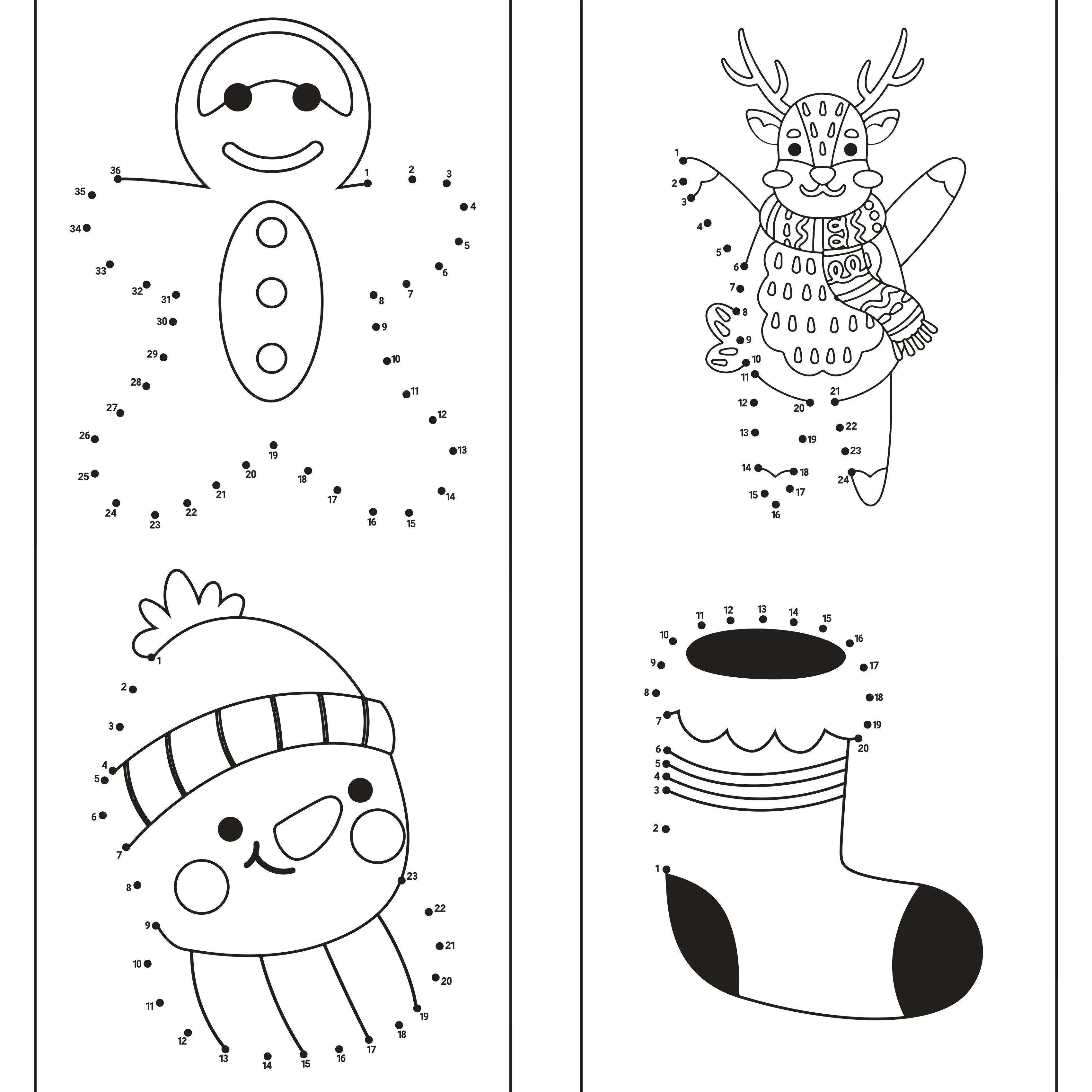 Kids Christmas Dot To Dot Coloring Book