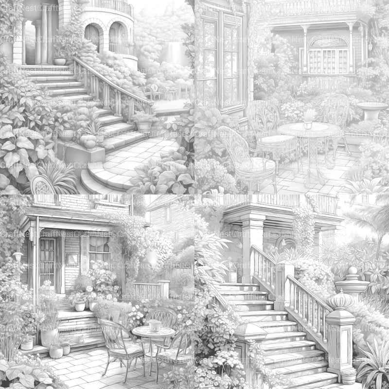 Garden Terrace Coloring Book - CraftNest - Digital Crafting and Art
