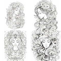 Femme Portrait Coloring Book - CraftNest - Digital Crafting and Art