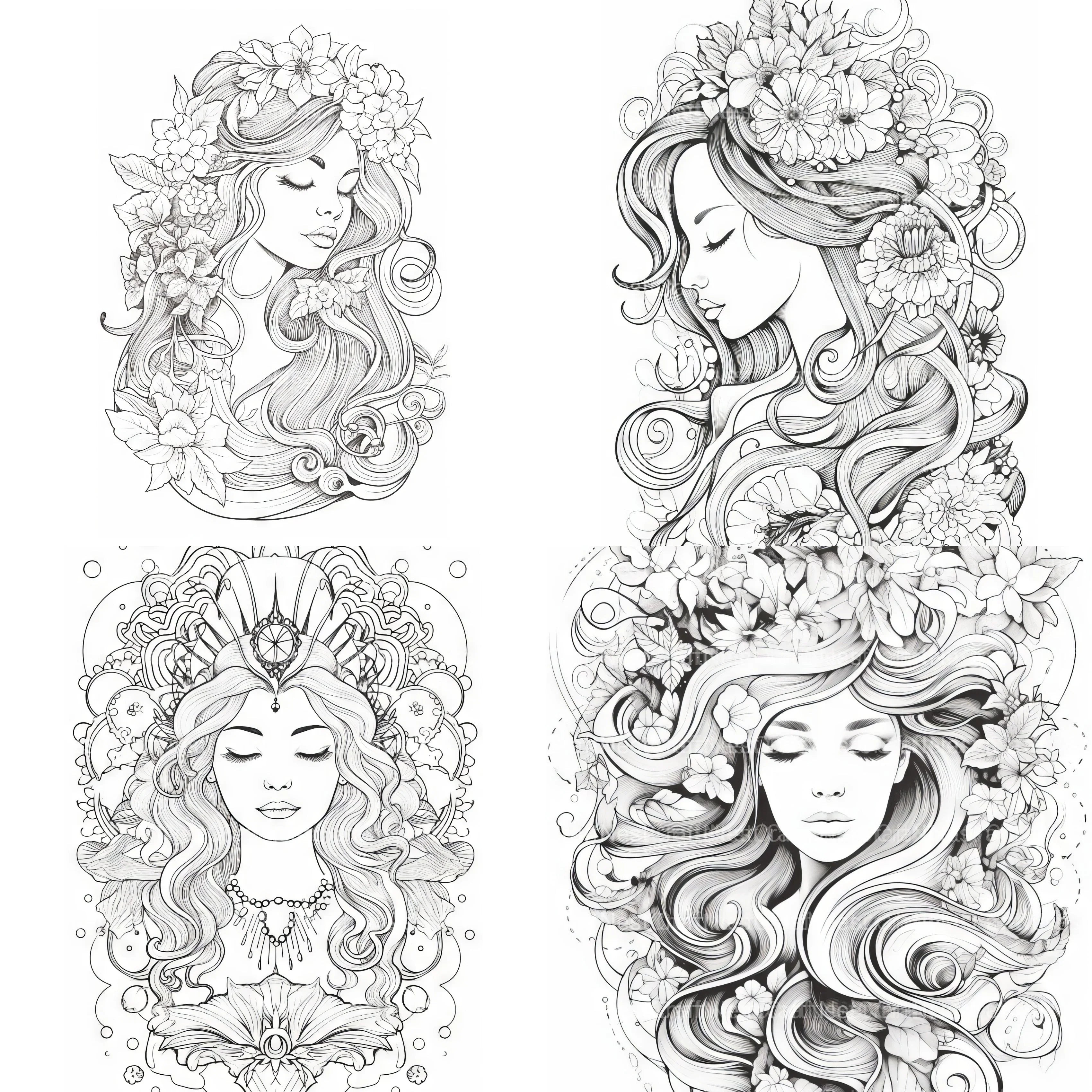 Femme Portrait Coloring Book - CraftNest - Digital Crafting and Art