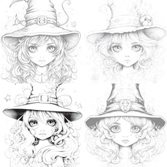 Cute Witch Coloring Book - CraftNest - Digital Crafting and Art