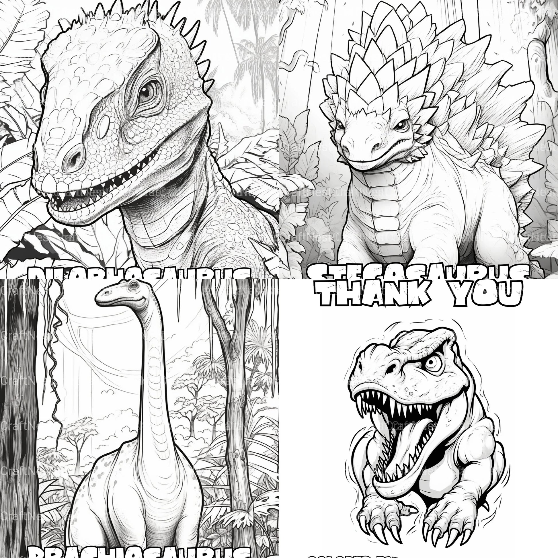 Kids Dinosaur Adventure Coloring Book - CraftNest - Digital Crafting and Art