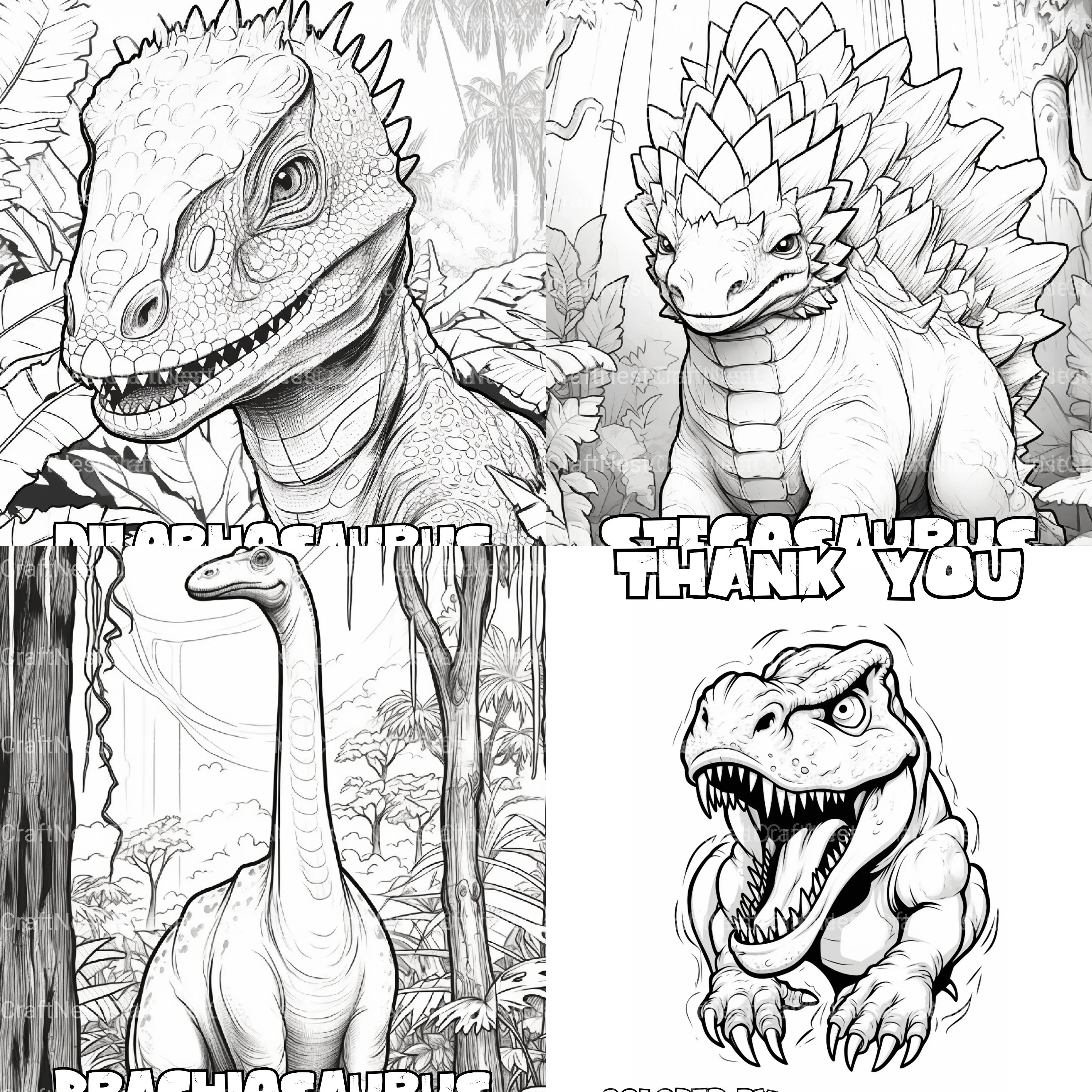 Kids Dinosaur Adventure Coloring Book - CraftNest - Digital Crafting and Art