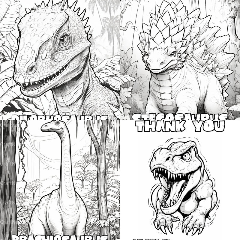 Kids Dinosaur Adventure Coloring Book - CraftNest - Digital Crafting and Art